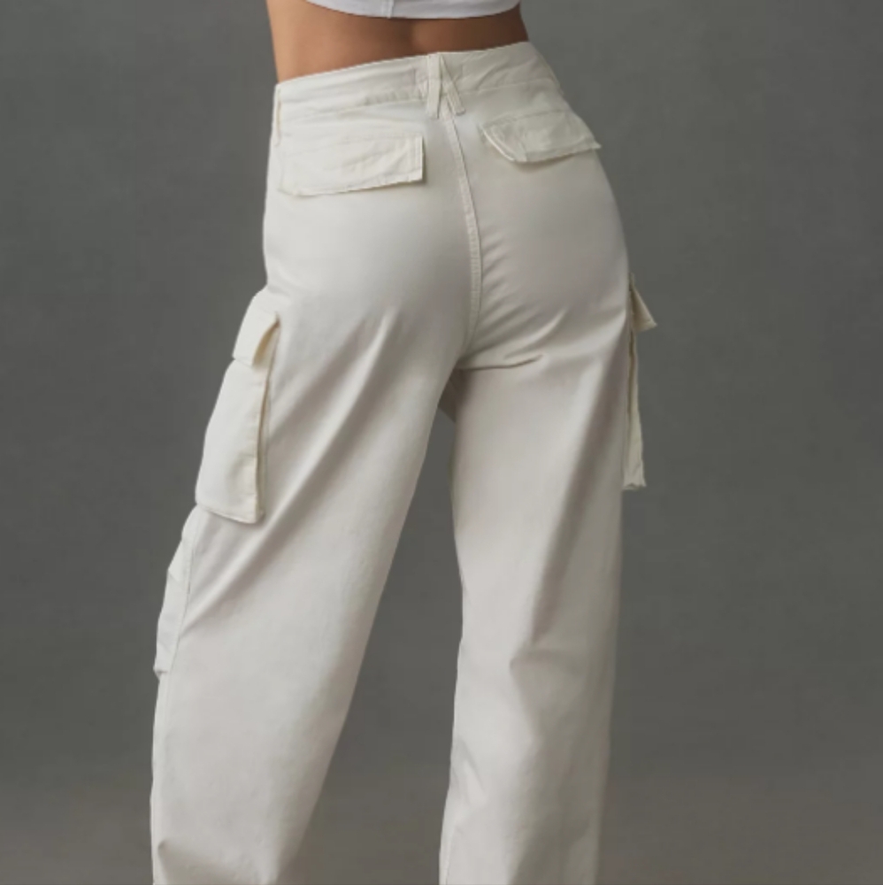 Good American Baggy Cargo Pants in Cloud White sz 6 NWT - Picture 7 of 8